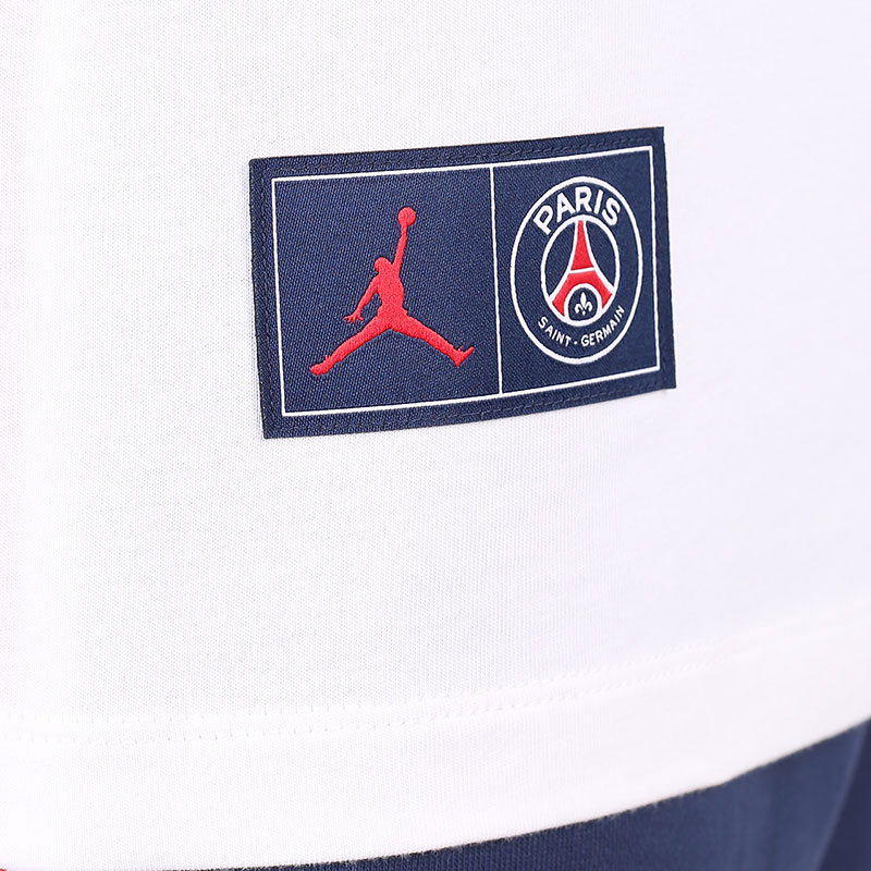 мужская белая футболка Jordan Paris Saint-Germain Logo T-Shirt DB6514-100 - цена, описание, фото 4